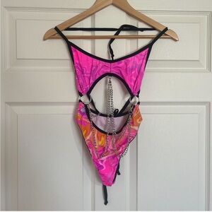 iHeartRaves X Rolita Couture Fractal Rainbow bodysuit🍬